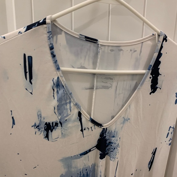 Abstract Blue and White Maxi Dress - Picture 2 of 4